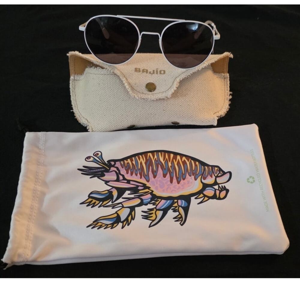 Bajio Tionia White Gloss wire sun‎ glasses polarized NWT polycarbonate lense